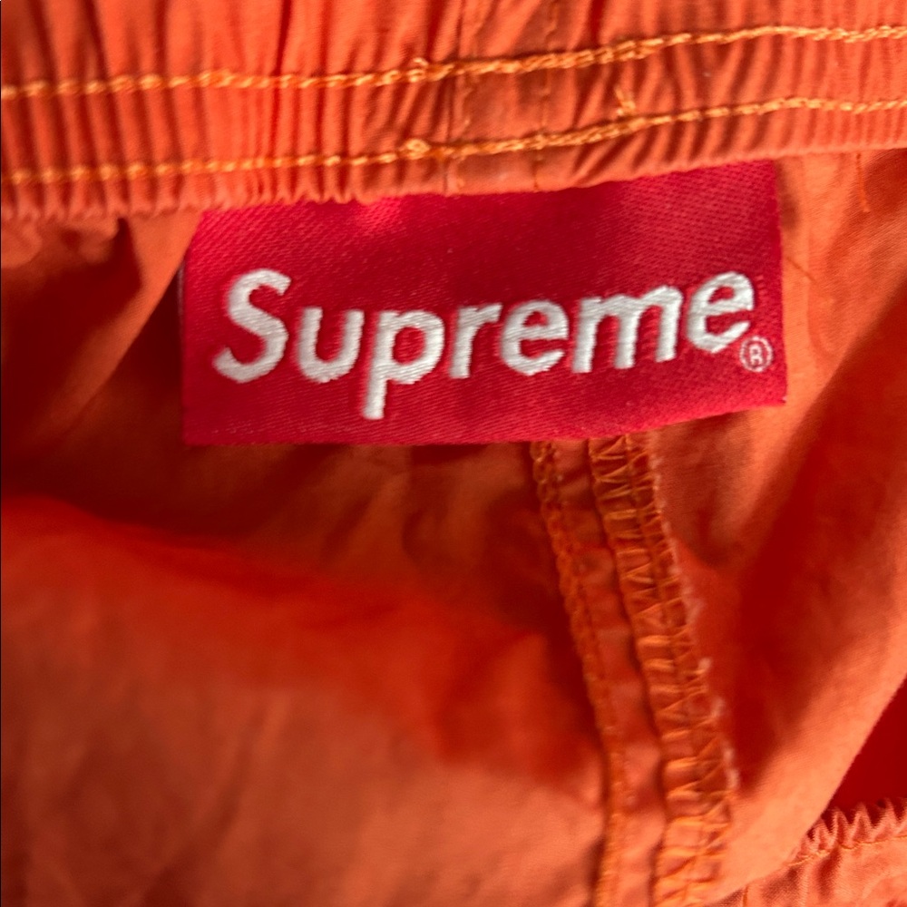 Supreme Bold Orange Cotton Cinch Windbreaker Cargo Pants Authentic Pre-Owned - Picture 3 of 8